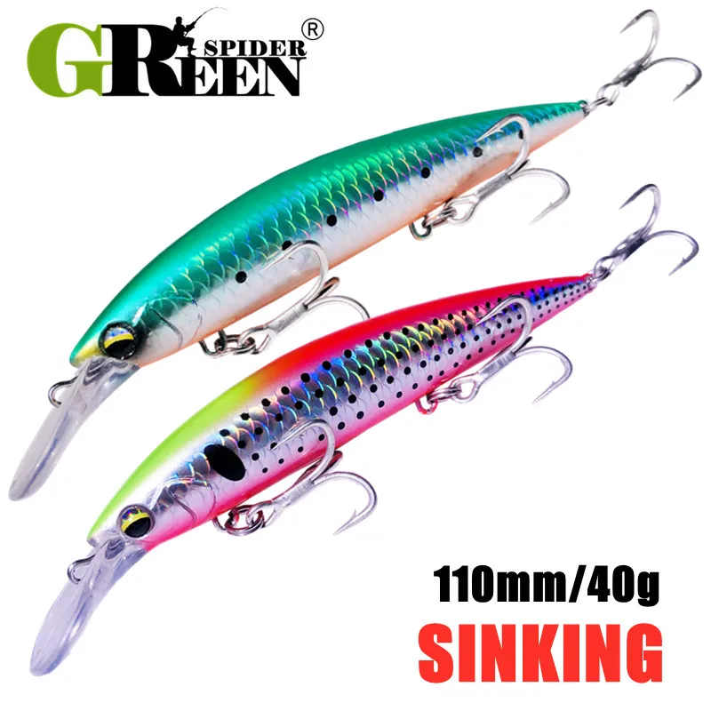 Fishing Lure Jerkbait - GREENSPIDER Ağır Minnow 110mm Batan Jerkbait