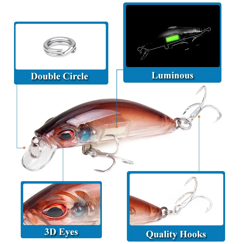 3D Gözler Aydınlık Minnow Balı - Fishing Lure Crankbait incelemesi ve fiyatı